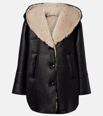 Mantel aus Leder mit Shearling | Alaïa