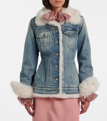 Shearling-trimmed denim jacket | Dolce&Gabbana