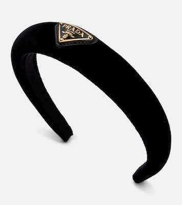 Cotton velvet headband | Prada