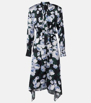 Abito midi in raso con stampa floreale | Stella McCartney