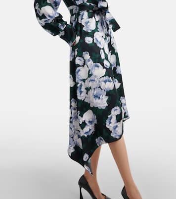 Abito midi in raso con stampa floreale | Stella McCartney