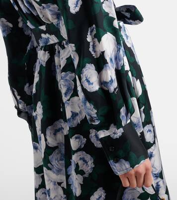 Abito midi in raso con stampa floreale | Stella McCartney