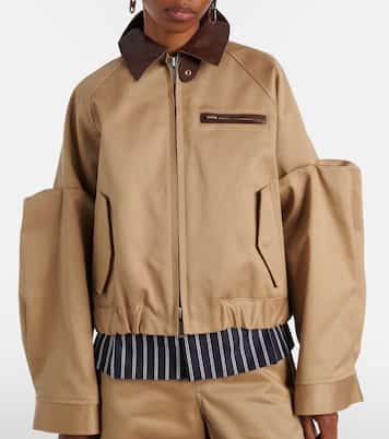 Leather-trimmed cotton blouson jacket | Sacai