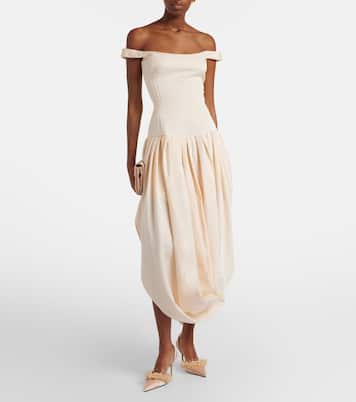 Slingback-Pumps Floating Pearls 85 aus Satin | Mach & Mach