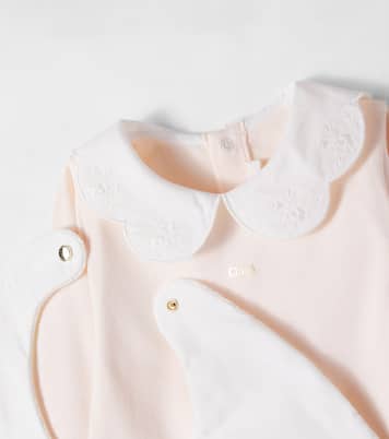 Baby embroidered cotton onesie and bib set | Chloé Kids
