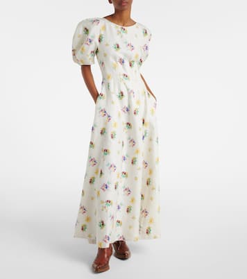 Ranya puff-sleeve linen maxi dress | Gabriela Hearst