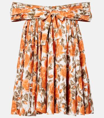 Floral pleated cotton poplin minidress | Chloé