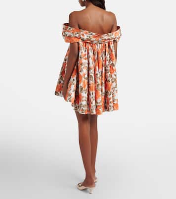 Floral pleated cotton poplin minidress | Chloé