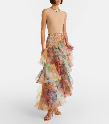 Jupe longue Luna à fleurs | Zimmermann