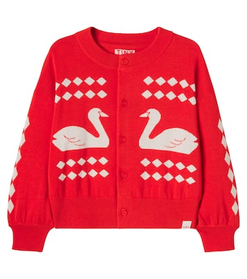 Swans argyle cotton cardigan | Tinycottons