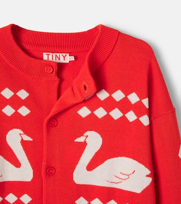 Swans argyle cotton cardigan | Tinycottons