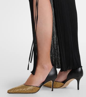 Taylerbinu leather-trimmed woven pumps | Manolo Blahnik