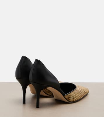 Taylerbinu leather-trimmed woven pumps | Manolo Blahnik