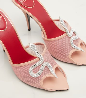 Mules Coeur Vipère in mesh con cristalli | Valentino Garavani