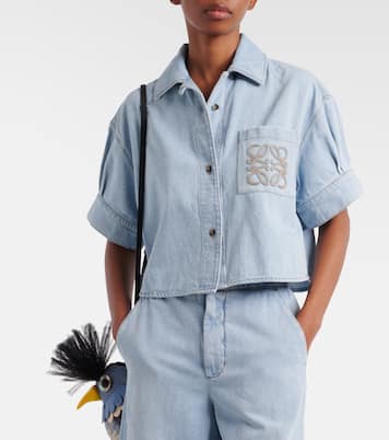 Paula's Ibiza Anagram cropped denim shirt | Loewe