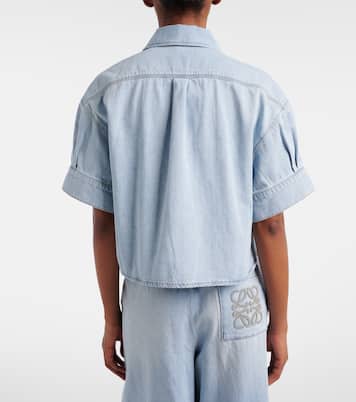 Paula's Ibiza Anagram cropped denim shirt | Loewe