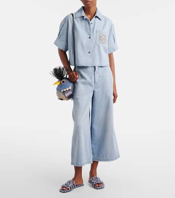 Paula's Ibiza Anagram cropped denim shirt | Loewe