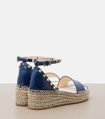 Alpargatas con cuña Rockstud Double de piel | Valentino Garavani