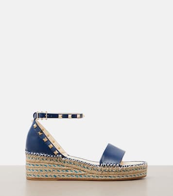 Alpargatas con cuña Rockstud Double de piel | Valentino Garavani