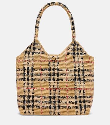 Burberry Check Large raffia tote bag | Burberry