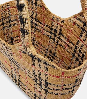 Burberry Check Large raffia tote bag | Burberry