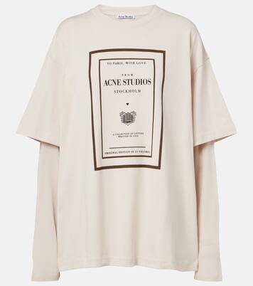 Layered logo cotton jersey top | Acne Studios
