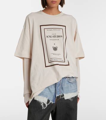 Layered logo cotton jersey top | Acne Studios