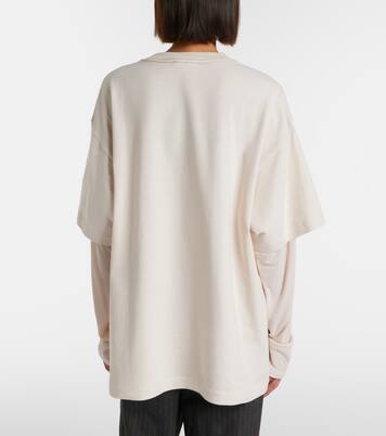 Layered logo cotton jersey top | Acne Studios