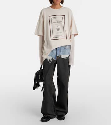 Layered logo cotton jersey top | Acne Studios