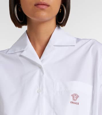 Belted cotton poplin minidress | Versace