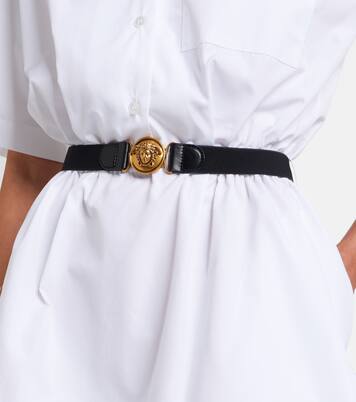 Belted cotton poplin minidress | Versace
