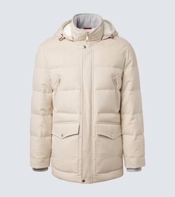 Wool flannel down parka | Brunello Cucinelli