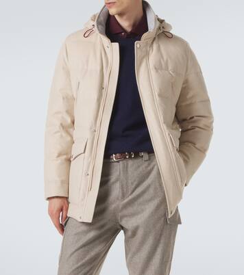 Wool flannel down parka | Brunello Cucinelli