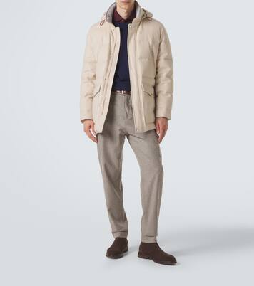 Wool flannel down parka | Brunello Cucinelli