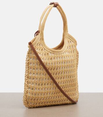 Ivy crochet raffia shoulder bag | Miu Miu