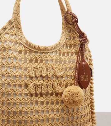 Ivy crochet raffia shoulder bag | Miu Miu