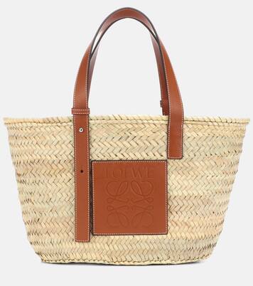 Shopper Medium in foglie di palma e pelle | Loewe