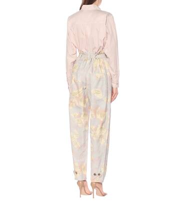 Pantalon paper bag Rinny à taille haute en coton et lin | Marant Etoile