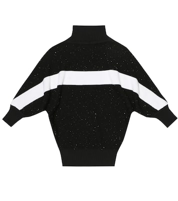 Robe en laine mélangée à sequins et logo | Balmain Kids