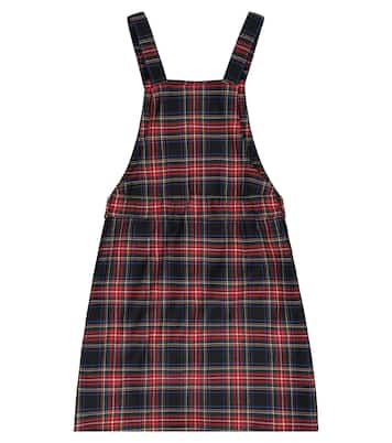Checked stretch wool-blend dress | Dolce&Gabbana Kids