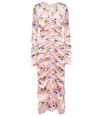 Bedrucktes Midikleid aus Satin | Ganni