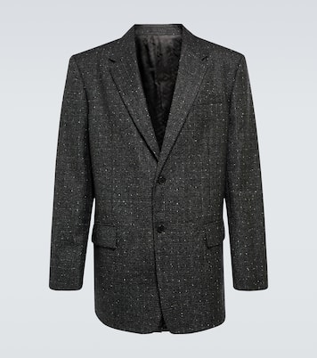 Single-breasted wool tweed blazer | Versace