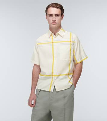 Chemise en soie et coton à carreaux | Loewe