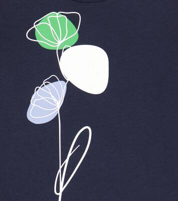 Floral long-sleeved cotton T-shirt | Il Gufo