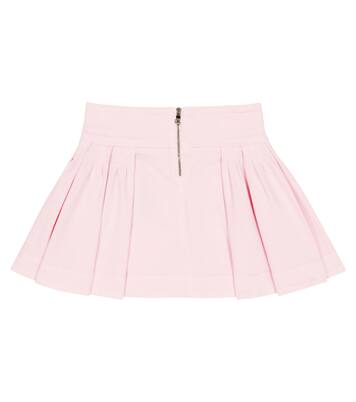 Pleated cotton-blend button skirt | Balmain Kids