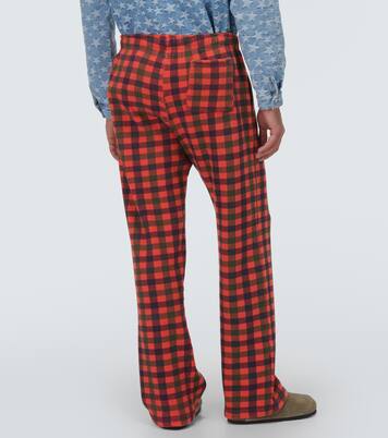 Pantalon droit en coton à carreaux | ERL