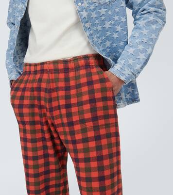 Pantalon droit en coton à carreaux | ERL