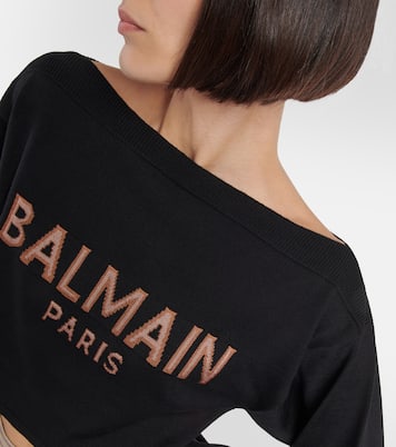 Pull raccourci en laine mélangée | Balmain