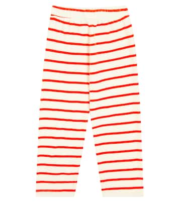 Appliqué striped velour sweatpants | Mini Rodini