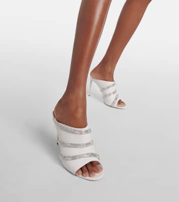 Verzierte Pantoletten Sally aus Leder | Rene Caovilla